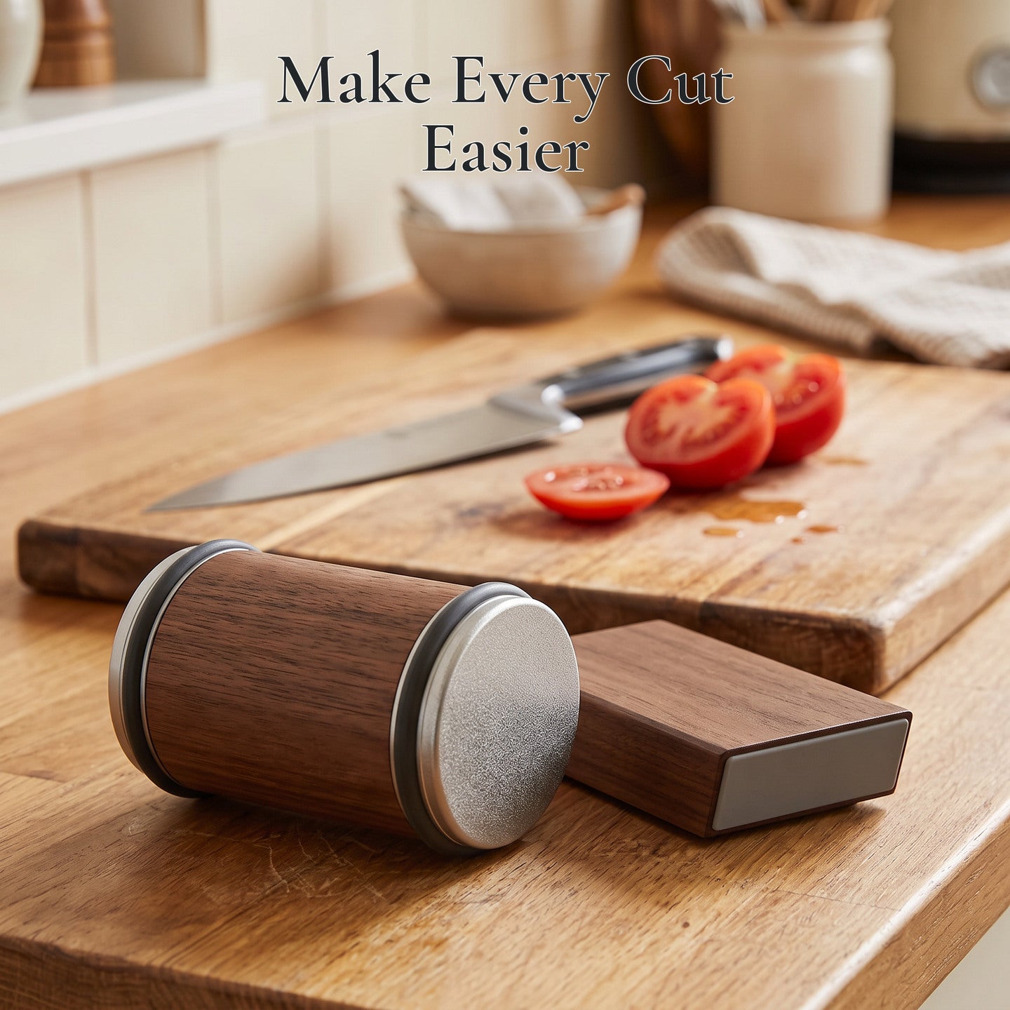 Cutwell wood roller and magnetic angle block beside your kitchen knife