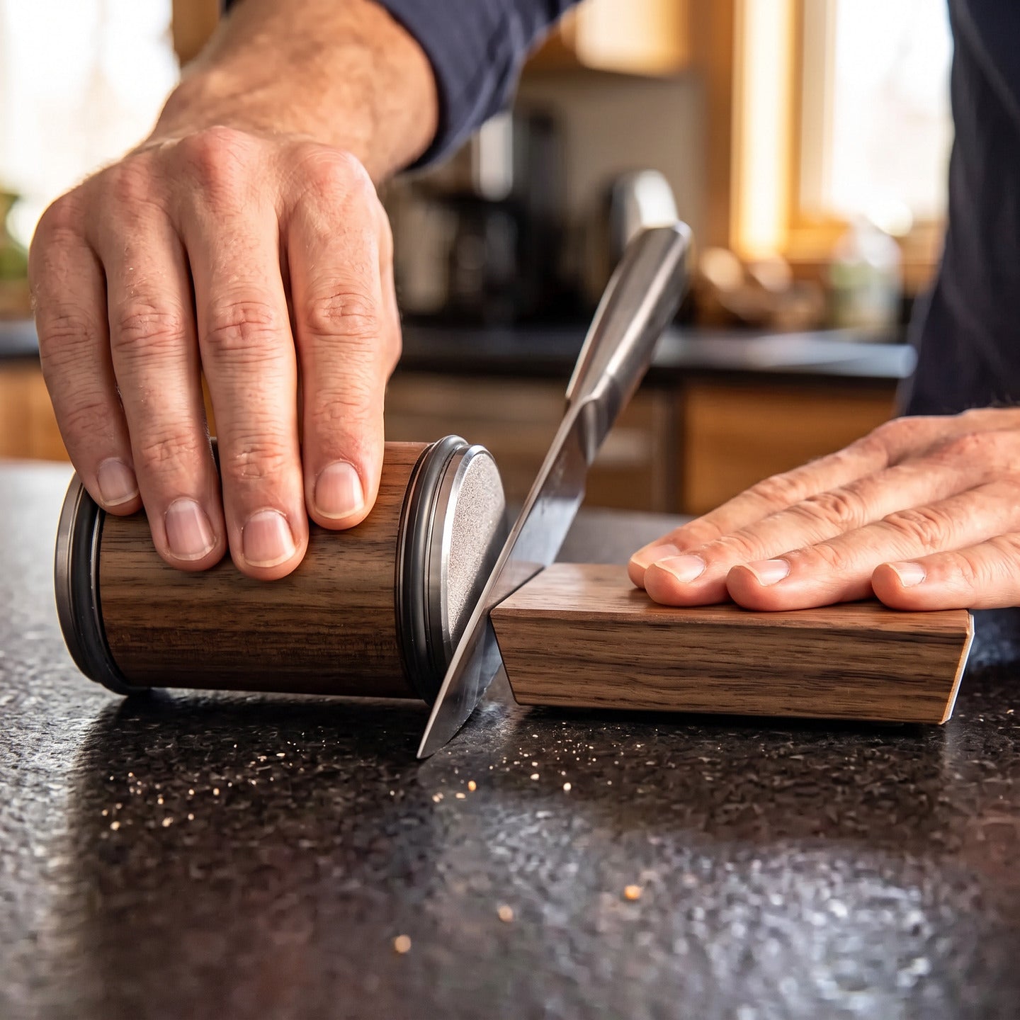 Roller against a knife on the magnetic guide